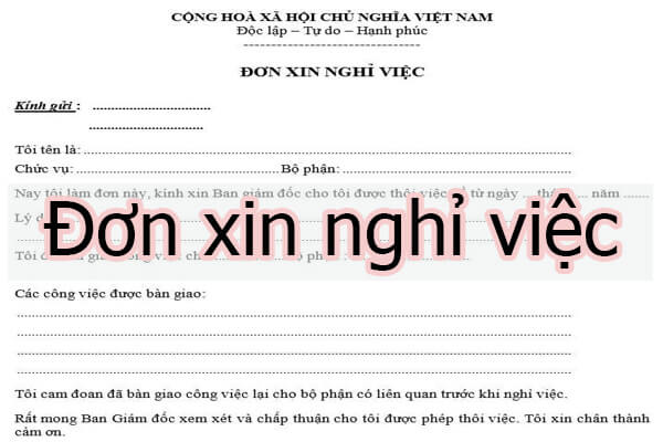 Đơn xin nghỉ việc