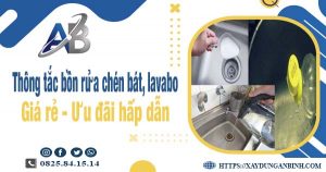 Thông tắc bồn rửa chén, bát, lavabo tại Cam Ranh【Chỉ từ 88k】