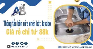 Thông tắc bồn rửa chén, bát, lavabo tại Tân Bình【Chỉ từ 88k】