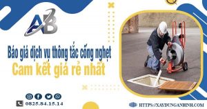 Báo giá dịch vụ thông cống nghẹt tại Bến Cát cam kết giá rẻ