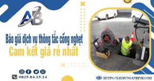 Báo giá dịch vụ thông cống nghẹt tại Thủ Dầu Một cam kết giá rẻ