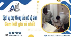 Báo giá dịch vụ thợ thông tắc nhà vệ sinh tại Tân Bình giá rẻ