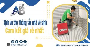 Báo giá dịch vụ thợ thông tắc nhà vệ sinh tại Cà Mau giá rẻ