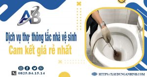 Báo giá dịch vụ thợ thông tắc nhà vệ sinh tại Long An giá rẻ